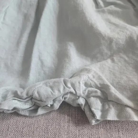 Mayoral 6-9 Month Baby Romper Lagoon Linen Cotton Blend Embroidery Buttons - Picture 5 of 7